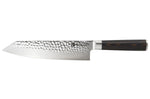 Couteau bunka 20cm Hakami Sakura lame martelée et manche pakkawood marron