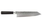Couteau bunka 20cm Hakami Sakura lame martelée et manche pakkawood marron