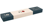Couteau santoku 18cm Hakami Sakura lame martelée et manche pakkawood marron