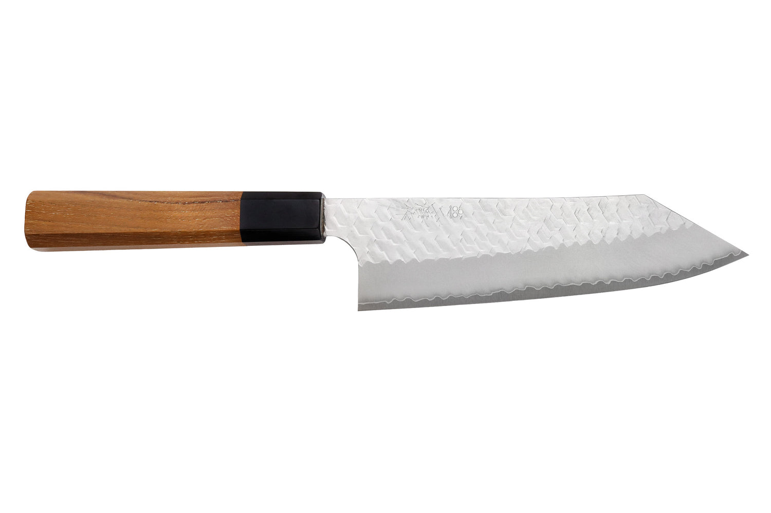 Couteau bunka 17cm japonais artisanal Nigara Hamono Migaki Tsuchime SG2 teck