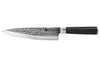 Couteau de chef 20cm Hakami Sakura lame martelée et manche pakkawood marron