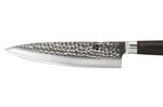 Couteau de chef 20cm Hakami Sakura lame martelée et manche pakkawood marron