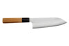 Couteau santoku 17cm japonais artisanal Nigara Hamono Migaki Tsuchime SG2 teck