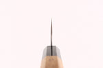 Couteau santoku 17cm japonais artisanal Nigara Hamono Migaki Tsuchime SG2 teck
