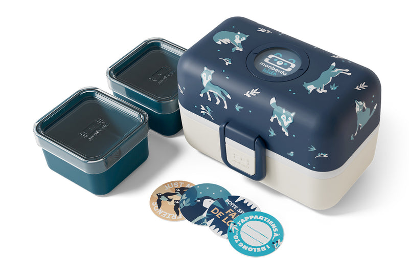Lunch box pour enfant Monbento Tresor loup bleu