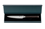 Couteau universel 12cm Hakami Sakura lame martelée et manche pakkawood marron