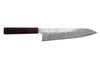 Couteau de chef 21cm japonais artisanal Hatsukokoro Ginga ATS-34 Damas ébène