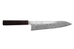 Couteau de chef 21cm japonais artisanal Hatsukokoro Ginga ATS-34 Damas ébène