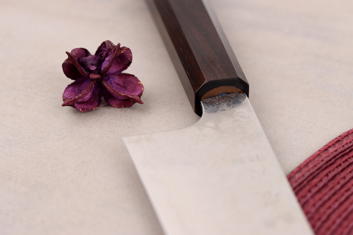 Couteau de chef 21cm japonais artisanal Hatsukokoro Ginga ATS-34 Damas ébène