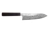 Couteau santoku 18cm japonais artisanal Hatsukokoro Ginga ATS-34 Damas ébène