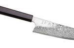 Couteau santoku 18cm japonais artisanal Hatsukokoro Ginga ATS-34 Damas ébène