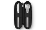 Set couverts nomades Monbento Slim Nest noir avec étui de rangement