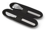 Set couverts nomades Monbento Slim Nest noir avec étui de rangement