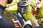 Set couverts nomades Monbento Slim Nest noir avec étui de rangement