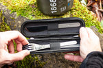 Set couverts nomades Monbento Slim Nest noir avec étui de rangement