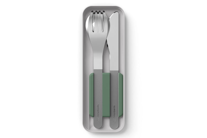 Set couverts nomades Monbento Slim Box vert