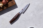 Couteau d'office japonais Miyabi 6000MCT lame martelée 9cm + manche en Pakka