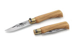 Couteau artisanal Old Bear M lame inox 8cm manche olivier avec virole