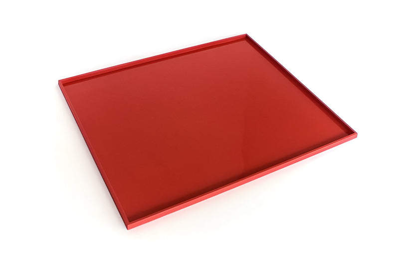 Tapis lisse de cuisson en silicone rouge 42x35cm bord épais