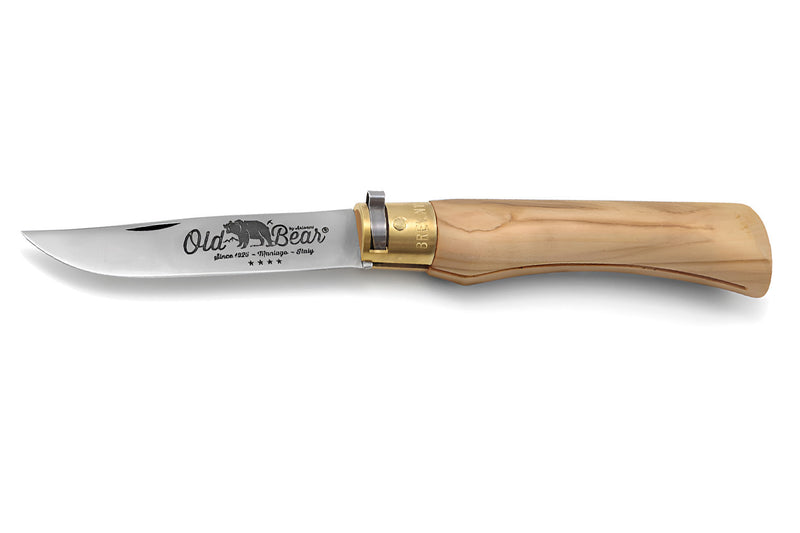 Couteau artisanal Old Bear XL lame inox 10cm manche olivier avec virole
