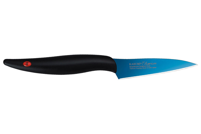 Couteau d'office Kasumi Titanium bleu lame 8cm