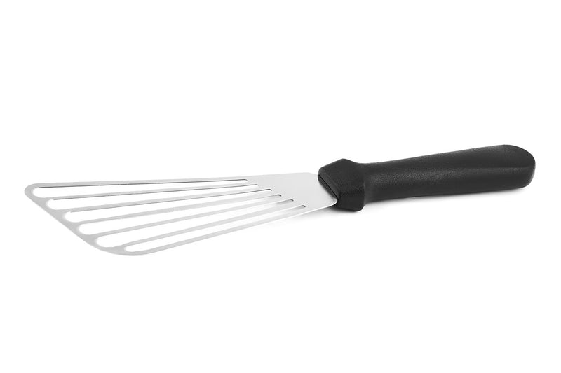 Pelle de cuisine ajourée 17cm lame inox + manche noir synthétique