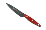 Couteau d'office lame anti-adhérente 11cm manche Micarta rouge M&G
