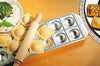 Moule Imperia 12 raviolis bombés carrés 52x52mm aluminium + rouleau