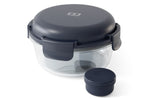 Bol à salade Monbento Sunny en verre 950ml bleu avec pain de glace