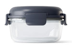 Bol à salade Monbento Sunny en verre 950ml bleu avec pain de glace
