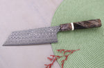 Couteau nakiri kiritsuke 17cm japonais artisanal Nigara Hamono Anmon Damascus SG2