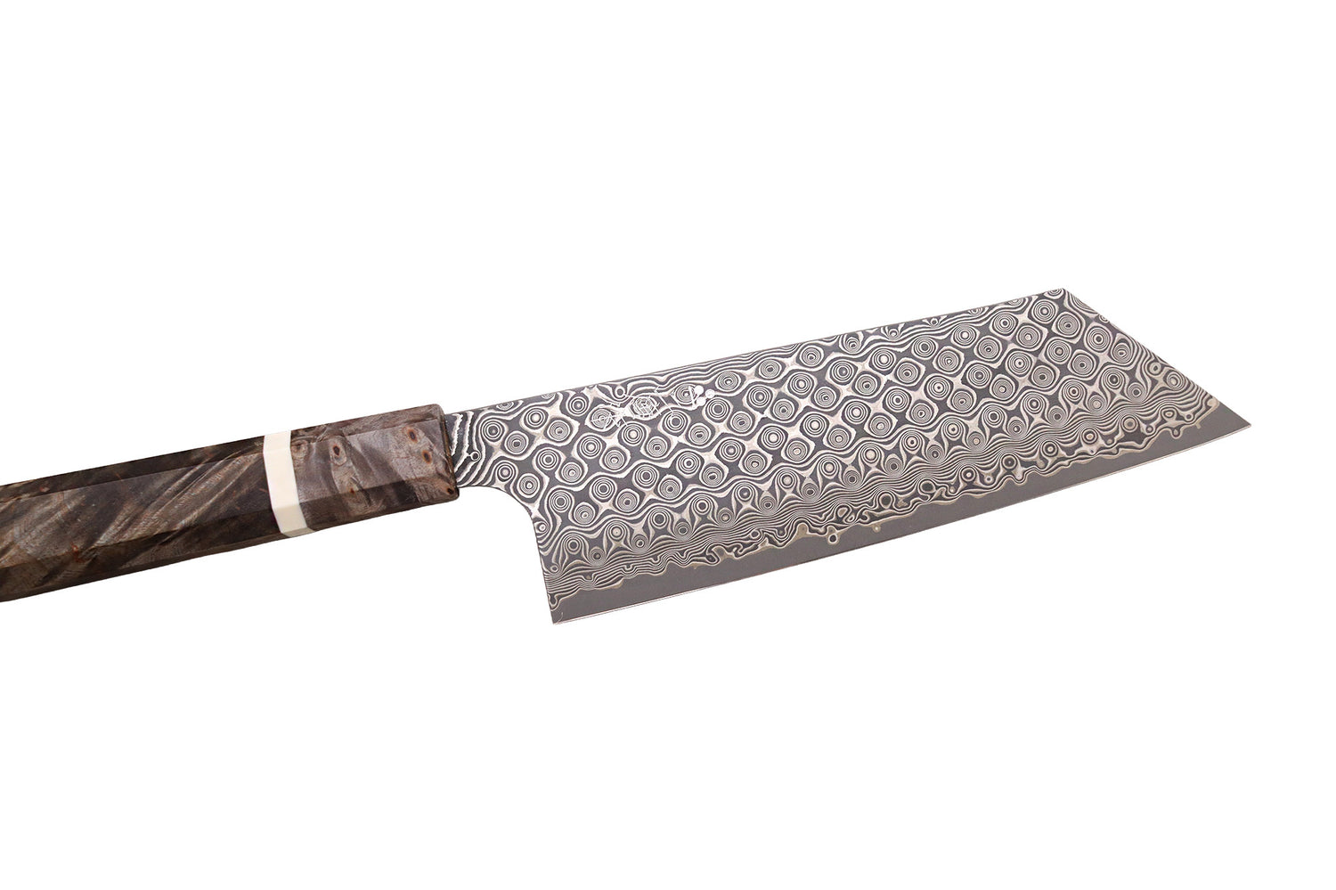 Couteau nakiri kiritsuke 17cm japonais artisanal Nigara Hamono Anmon Damascus SG2