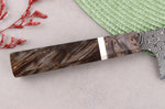 Couteau nakiri kiritsuke 17cm japonais artisanal Nigara Hamono Anmon Damascus SG2