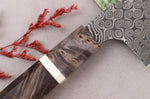 Couteau nakiri kiritsuke 17cm japonais artisanal Nigara Hamono Anmon Damascus SG2