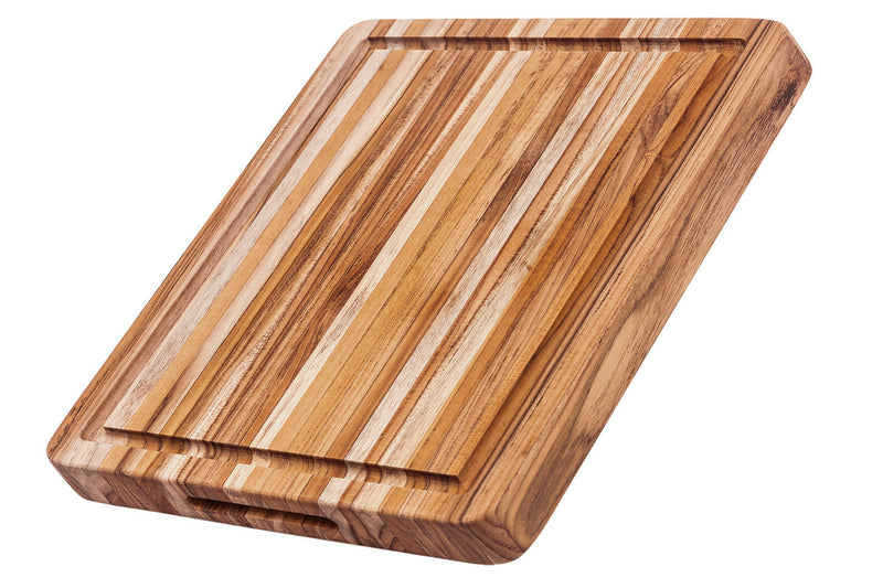 Planche à découper TeakHaus Tradition en teck avec rigole 41x31x3,8cm