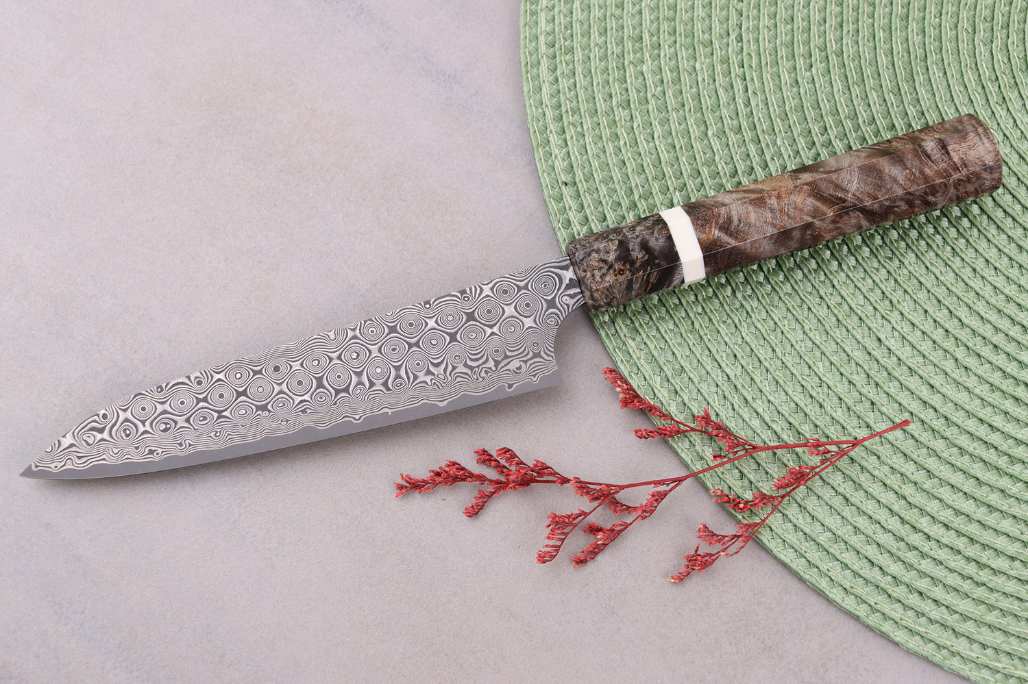 Couteau universel 14cm japonais artisanal Nigara Hamono Anmon Damascus SG2