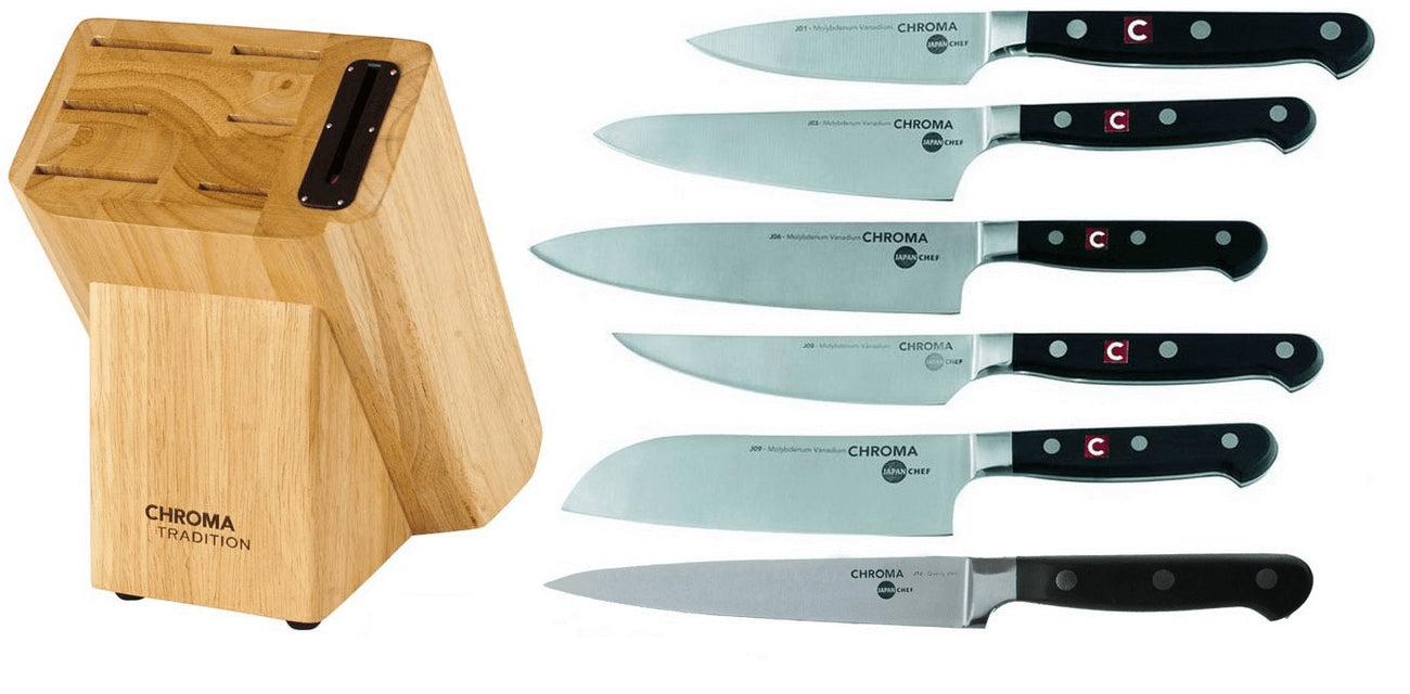 Bloc 5 couteaux Japan Chef Chroma aiguiseur