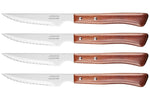 Coffret de 4 couteaux à steak/pizza Arcos lame dentelée 11cm manche en bois de hêtre compressé