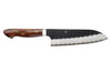 Couteau santoku 17cm japonais artisanal Nigara Hamono Black Tsuchime SG2 manche bois de fer