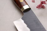 Couteau santoku 17cm japonais artisanal Nigara Hamono Black Tsuchime SG2 manche bois de fer
