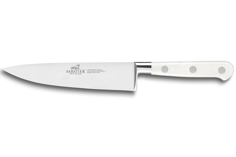 Couteau de chef Sabatier Toque blanche 100% forgé 15cm