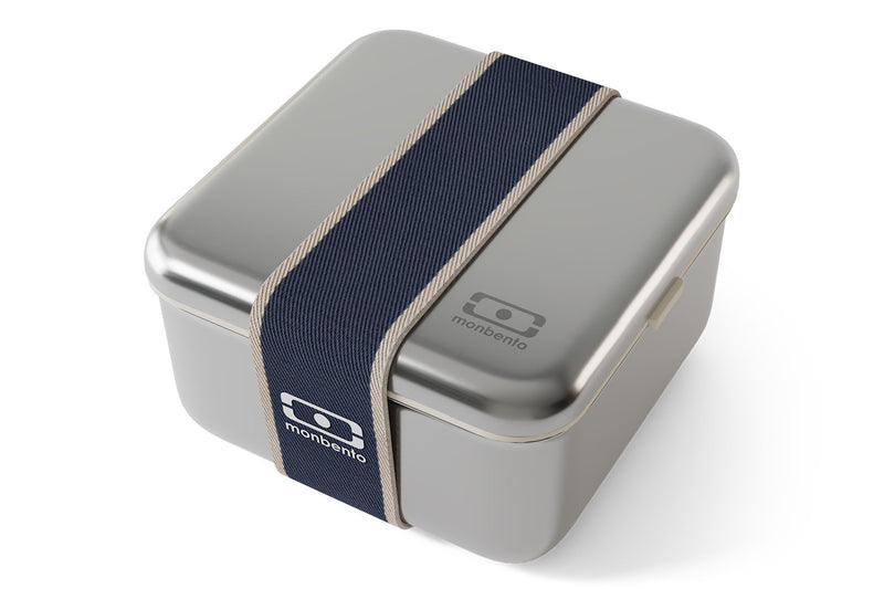 Lunch box en inox Monbento Sense L bleu 1L pour micro-ondes