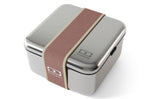 Lunch box en inox Monbento Sense L rose moka 1L pour micro-ondes