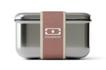 Lunch box en inox Monbento Sense L rose moka 1L pour micro-ondes