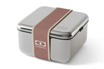 Lunch box en inox Monbento Sense L rose moka 1L pour micro-ondes