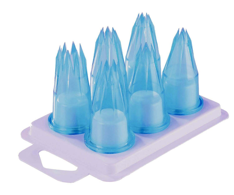 Assortiment de 6 douilles cannelées polycarbonate bleu