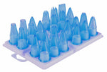 Assortiment de 24 douilles pour pâtisserie/cuisine polycarbonate bleu