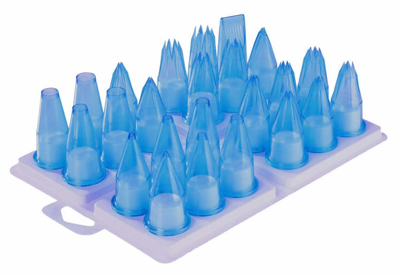 Assortiment de 24 douilles pour pâtisserie/cuisine polycarbonate bleu
