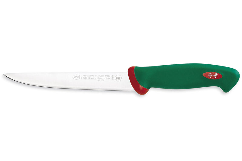 Couteau filet de sole professionnel SANELLI Premana lame flexible 18cm manche vert