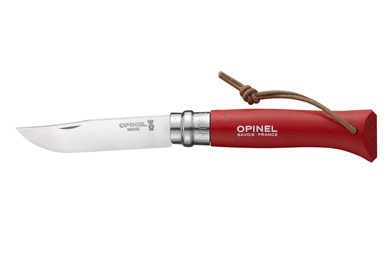 Couteau Opinel Baroudeur n°08 lame 8,5cm manche rouge